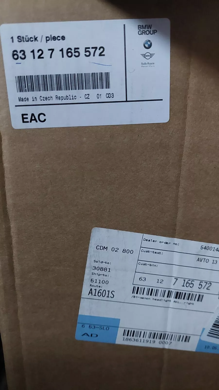 BMW E60 Bi-xenon headlight right 63127165572 genuine @ NEW - Image 6